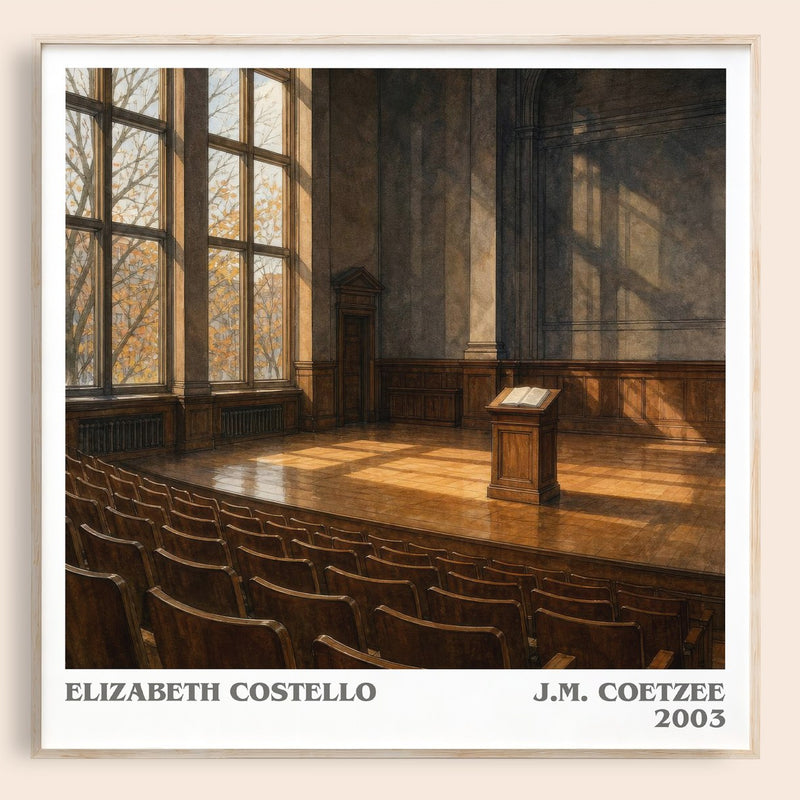 Elizabeth Costello literary book poster by J.M. Coetzee – framed literary art print
