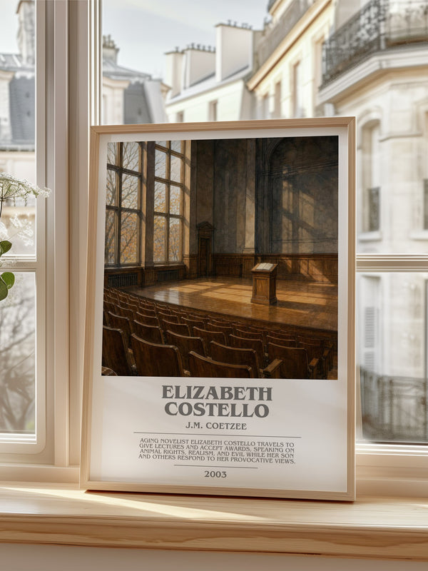 Elizabeth Costello bookish poster colour and style options – J.M. Coetzee book art