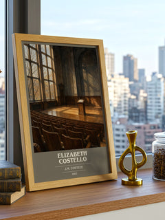 Elizabeth Costello book cover print framed by window – literary home decor