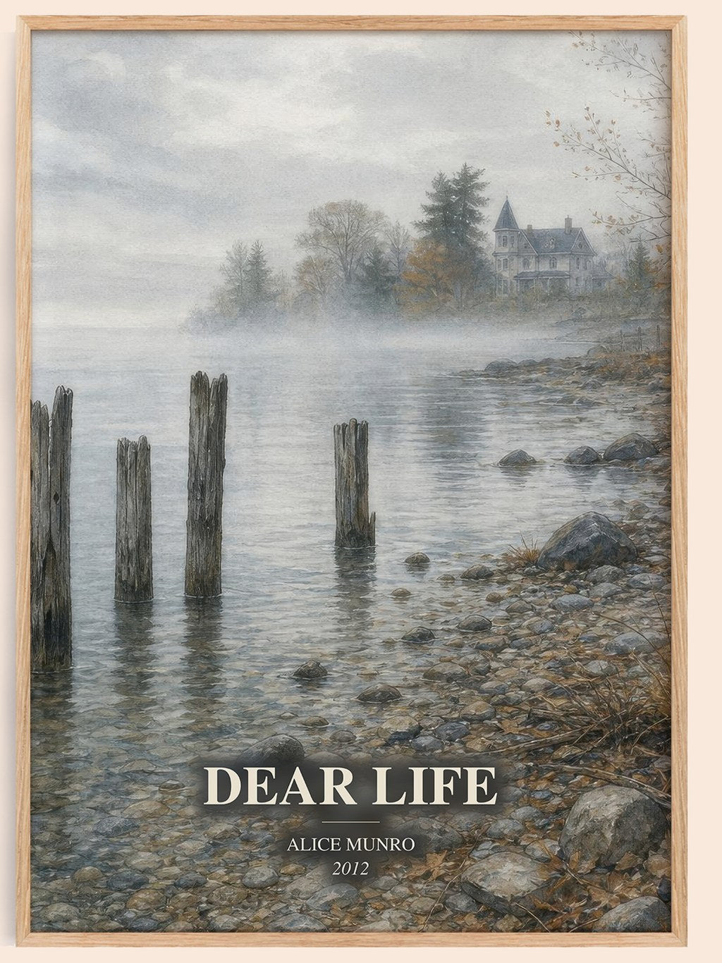 Dear Life watercolour book poster by Alice Munro – framed literary art print