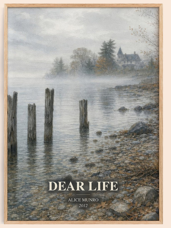 Dear Life watercolour book poster by Alice Munro – framed literary art print