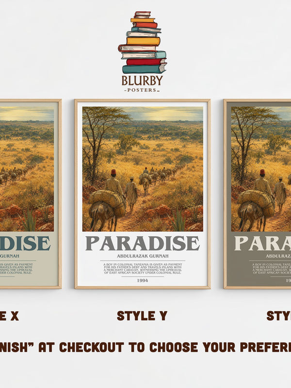Paradise bookish print in frame leaning in hallway – literary fiction wall art