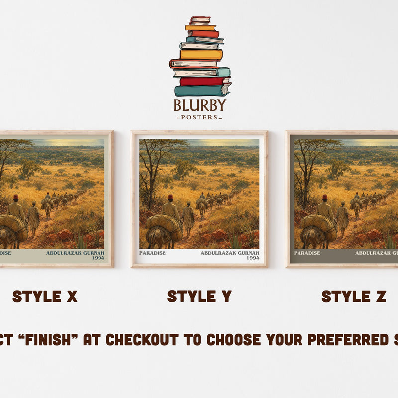 Paradise literary print in frame leaning in hallway – literary fiction wall art