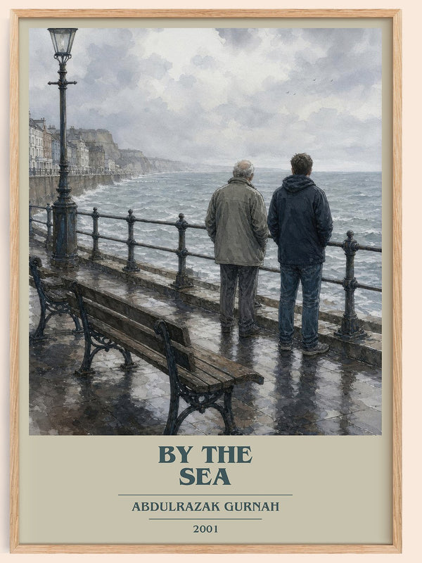 By the Sea book cover book poster by Abdulrazak Gurnah – framed literary art print