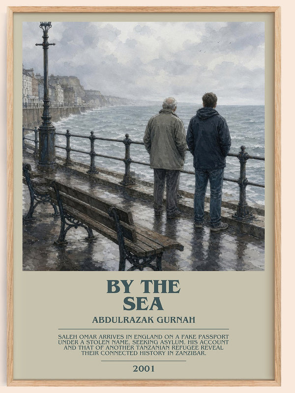 By the Sea bookish book poster by Abdulrazak Gurnah – framed literary art print