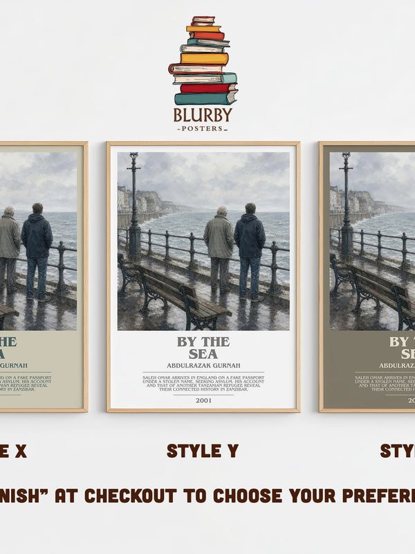 By the Sea bookish print in frame leaning in hallway – literary fiction wall art