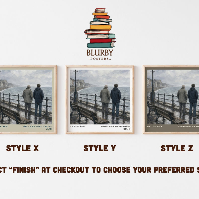 By the Sea literary print in frame leaning in hallway – literary fiction wall art
