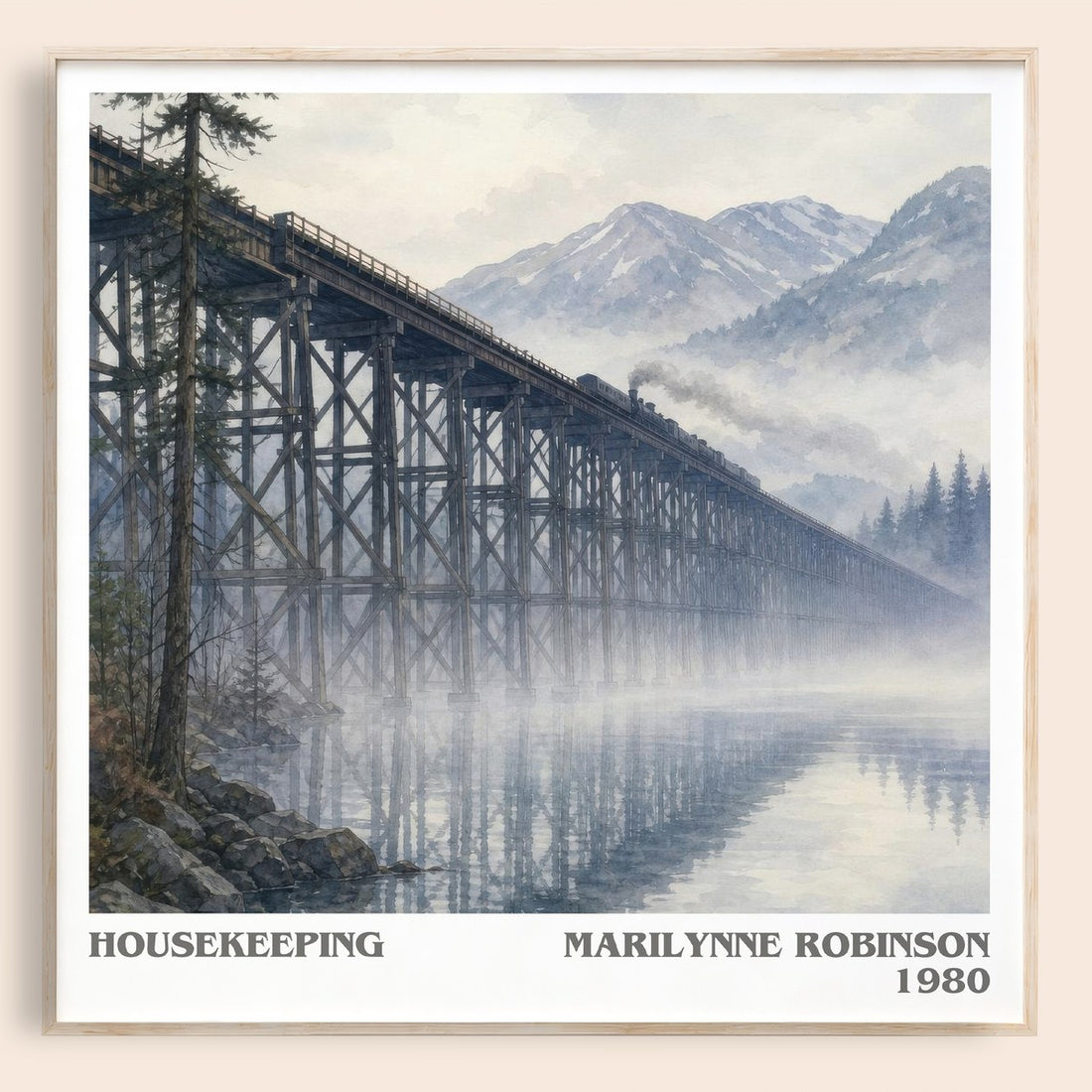 Housekeeping literary book poster by Marilynne Robinson – framed literary art print