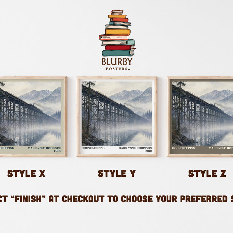 Housekeeping literary print in frame leaning in hallway – literary fiction wall art