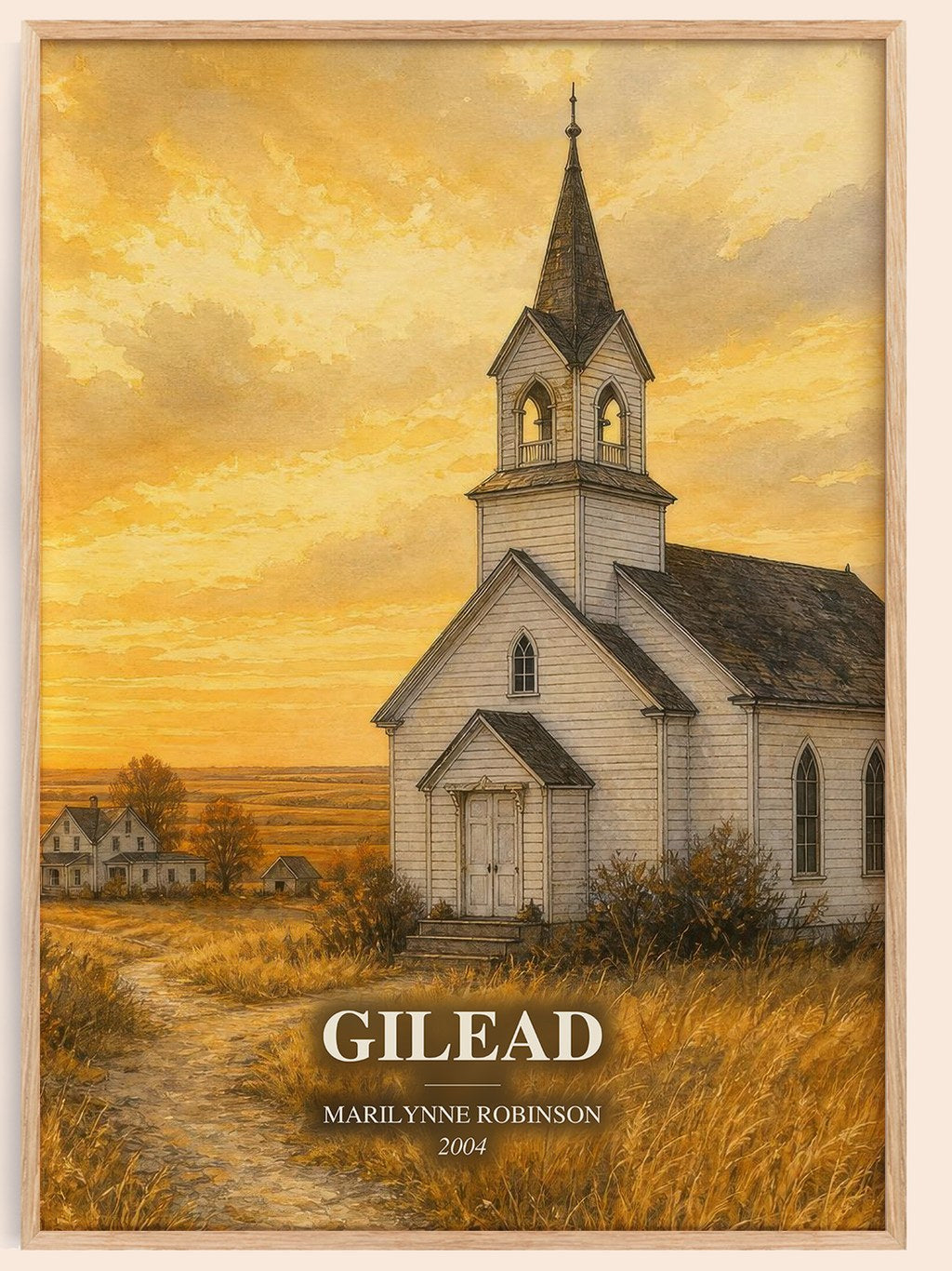 Gilead watercolour book poster by Marilynne Robinson – framed literary art print