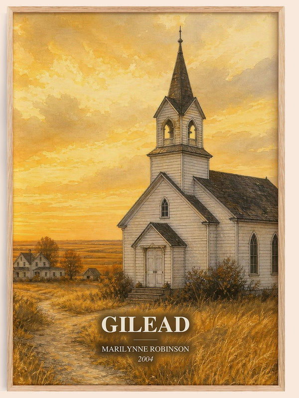 Gilead watercolour book poster by Marilynne Robinson – framed literary art print