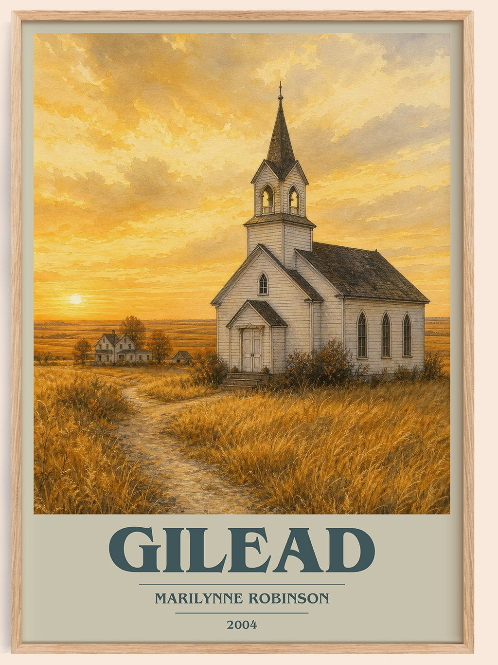 Gilead book cover book poster by Marilynne Robinson – framed literary art print