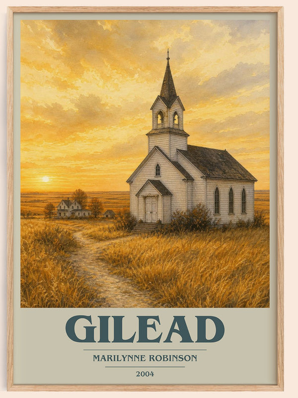 Gilead book cover book poster by Marilynne Robinson – framed literary art print