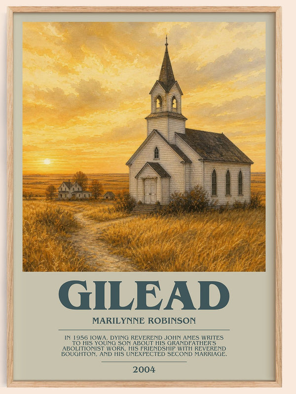Gilead bookish book poster by Marilynne Robinson – framed literary art print