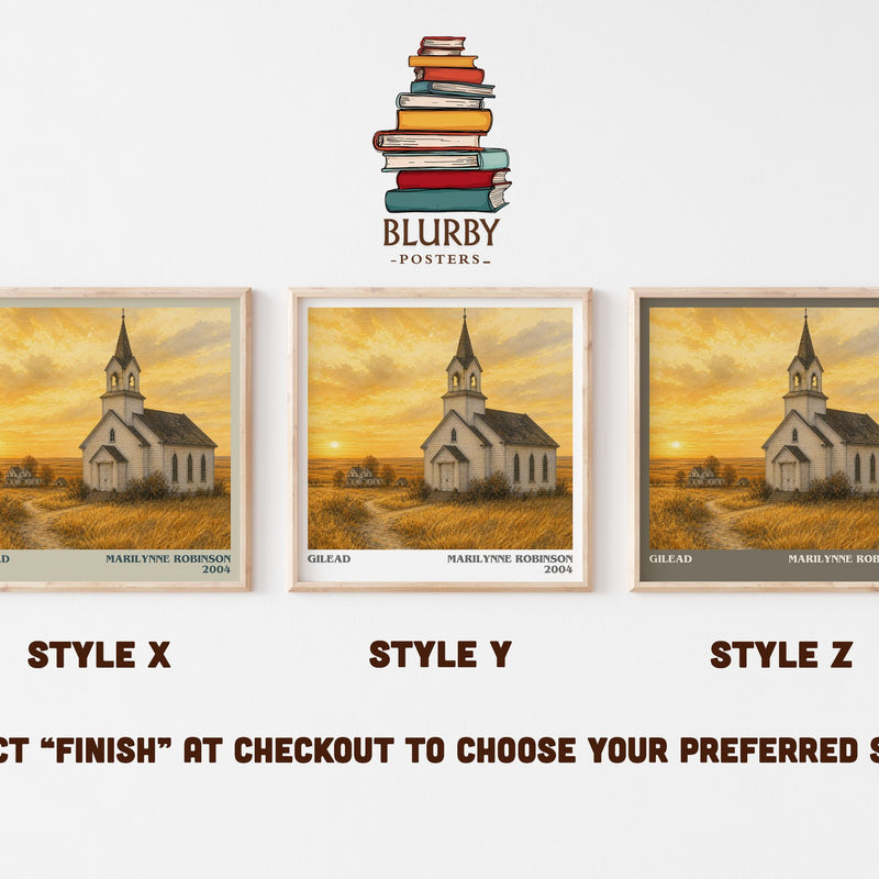 Gilead literary print in frame leaning in hallway – literary fiction wall art