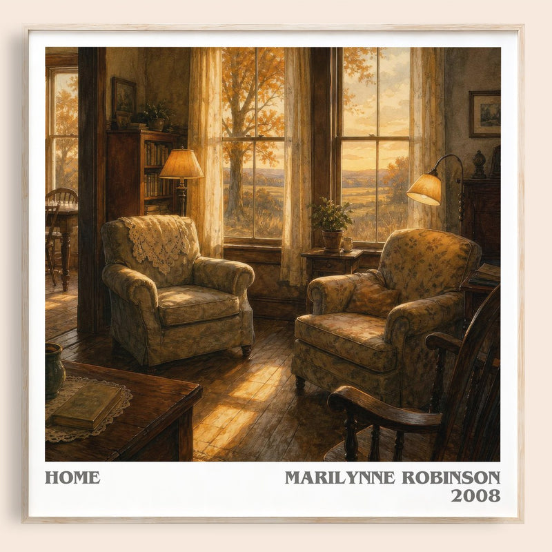 Home literary book poster by Marilynne Robinson – framed literary art print