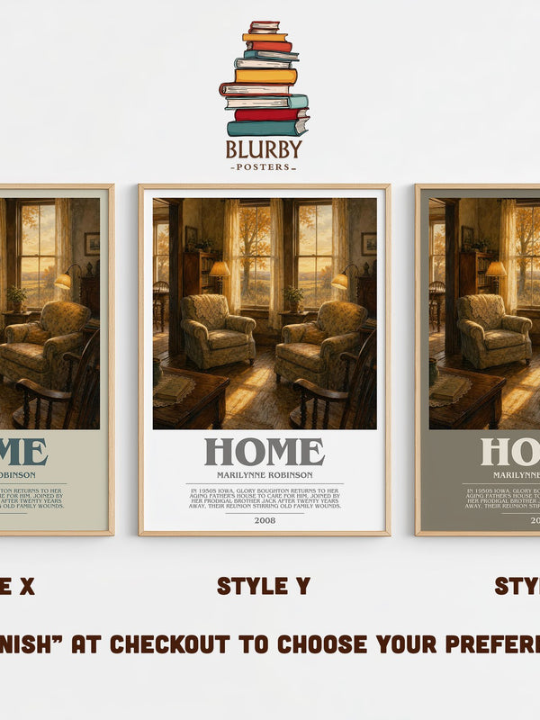 Home bookish print in frame leaning in hallway – literary fiction wall art
