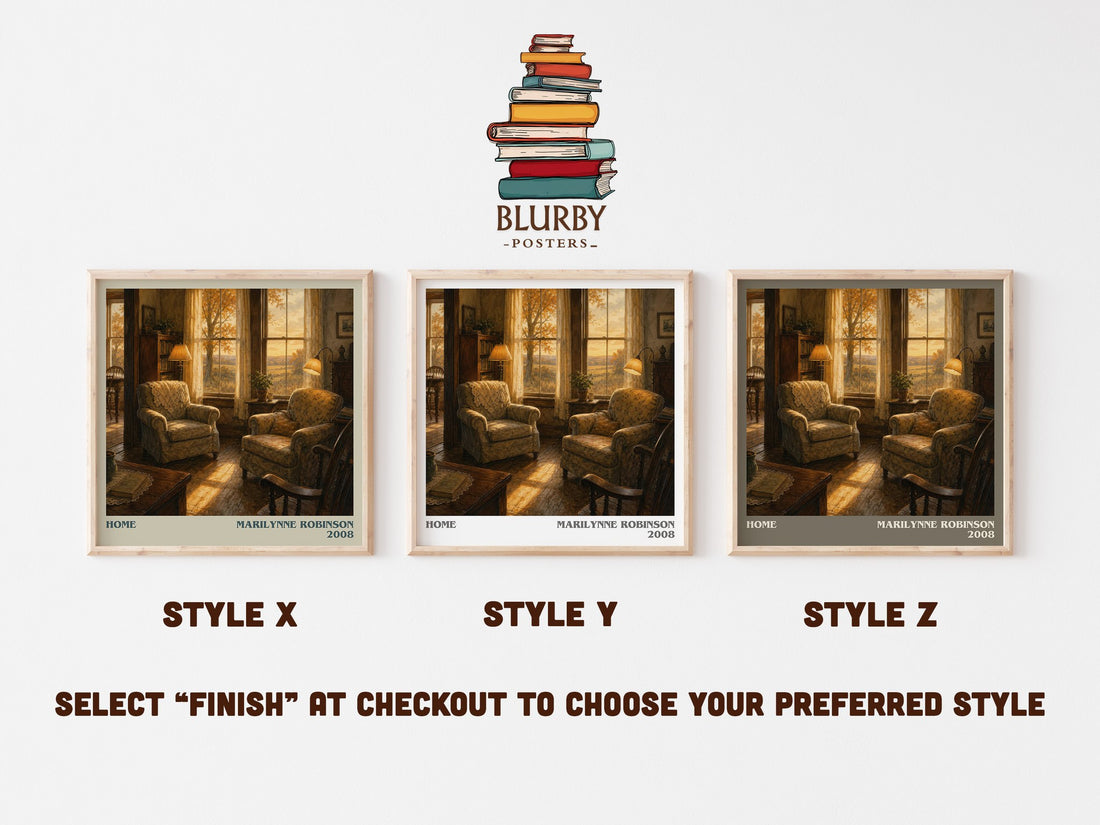 Home literary print in frame leaning in hallway – literary fiction wall art (mockup)