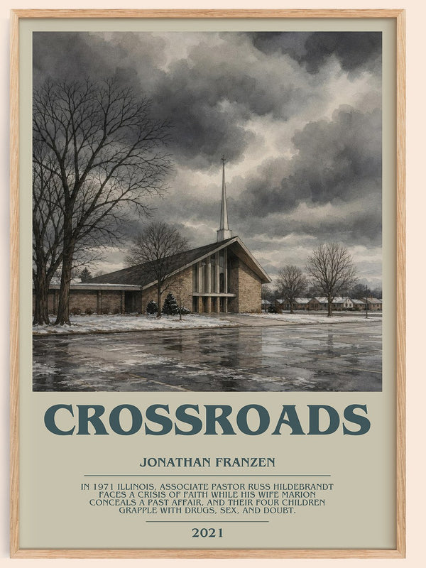 Crossroads bookish book poster by Jonathan Franzen – framed literary art print