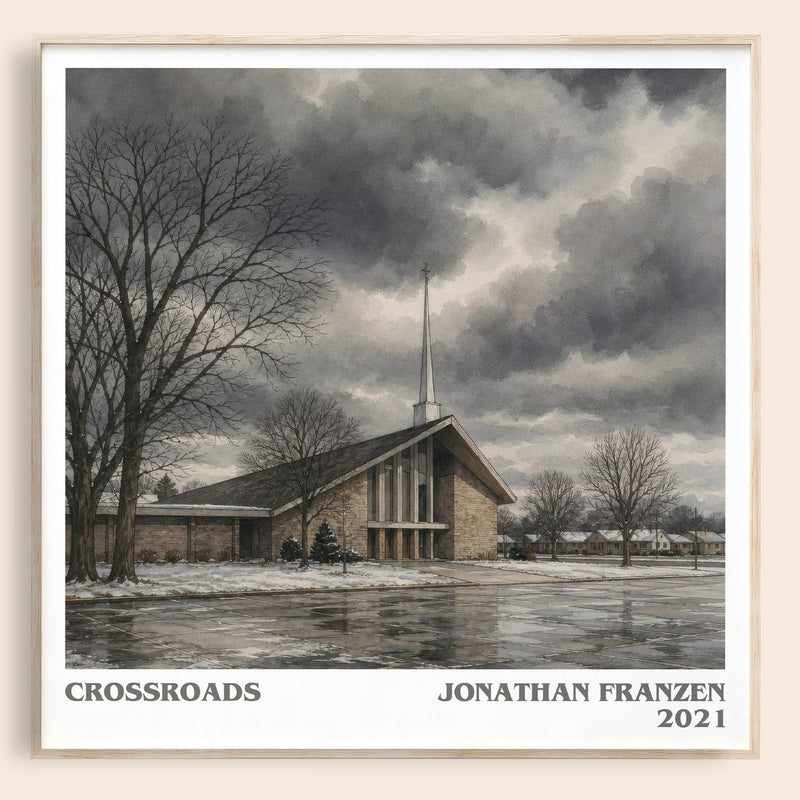 Crossroads literary book poster by Jonathan Franzen – framed literary art print