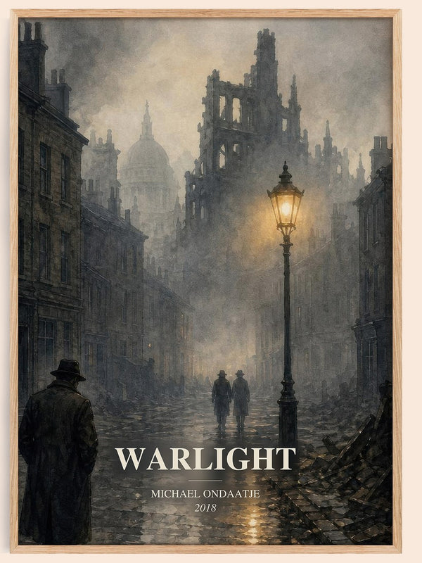 Warlight watercolour book poster by Michael Ondaatje – framed literary art print