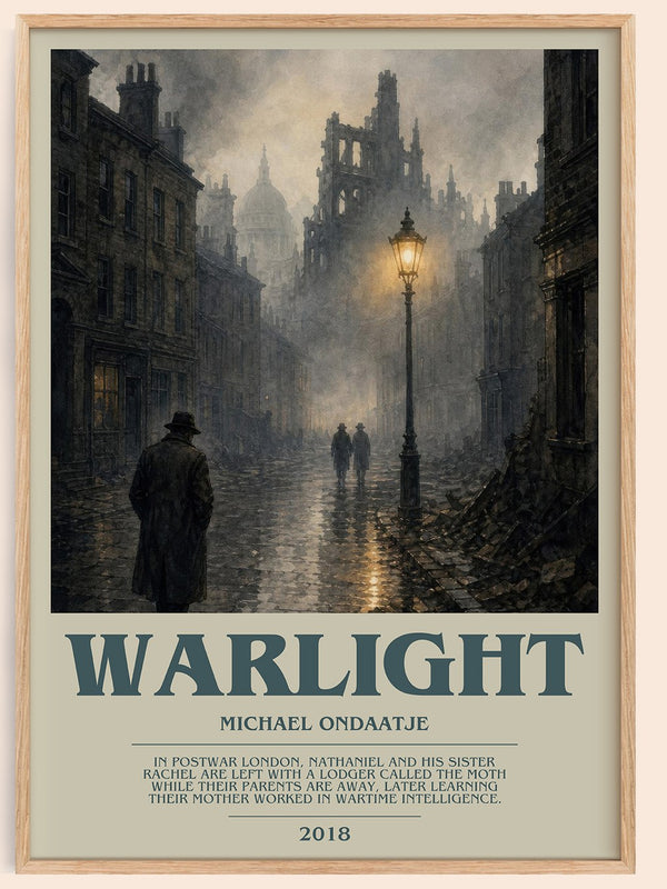 Warlight bookish book poster by Michael Ondaatje – framed literary art print