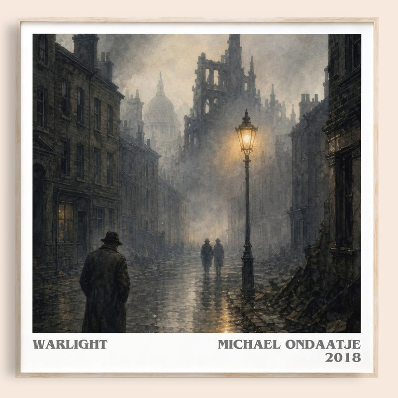 Warlight literary book poster by Michael Ondaatje – framed literary art print