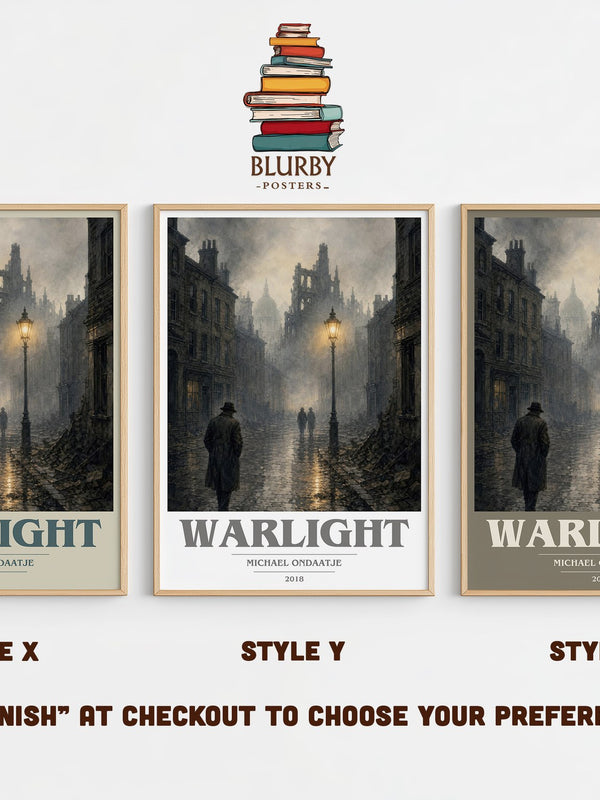 Warlight book cover print in frame leaning in hallway – literary fiction wall art