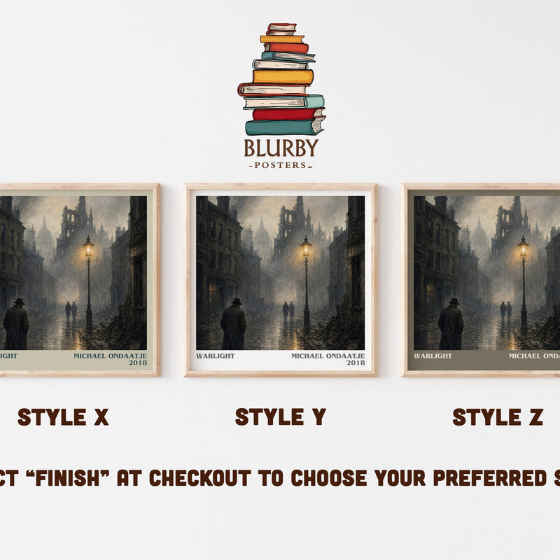 Warlight literary print in frame leaning in hallway – literary fiction wall art