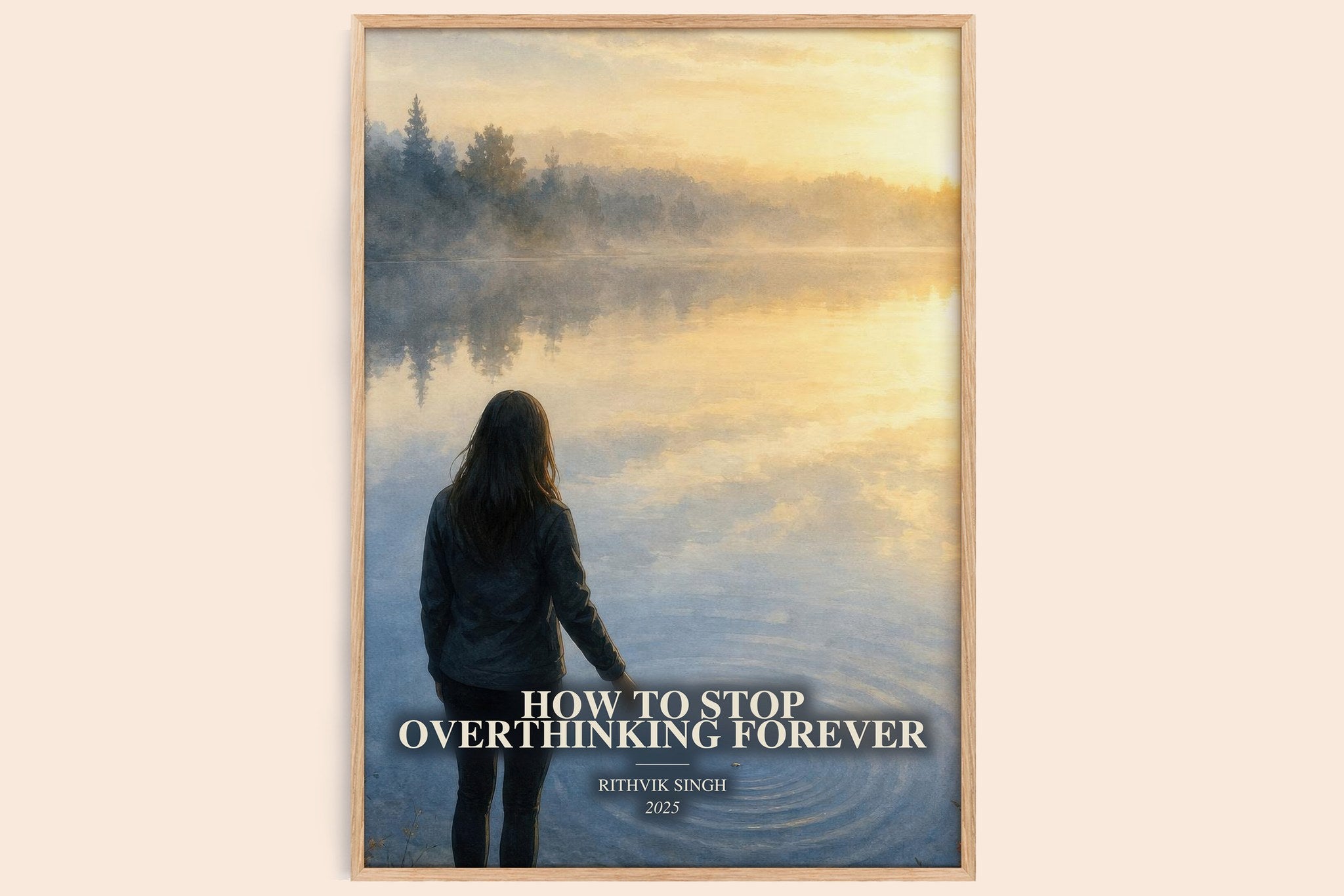 How To Stop Overthinking Forever Book Watercolour Illustration by Rithvik Singh
