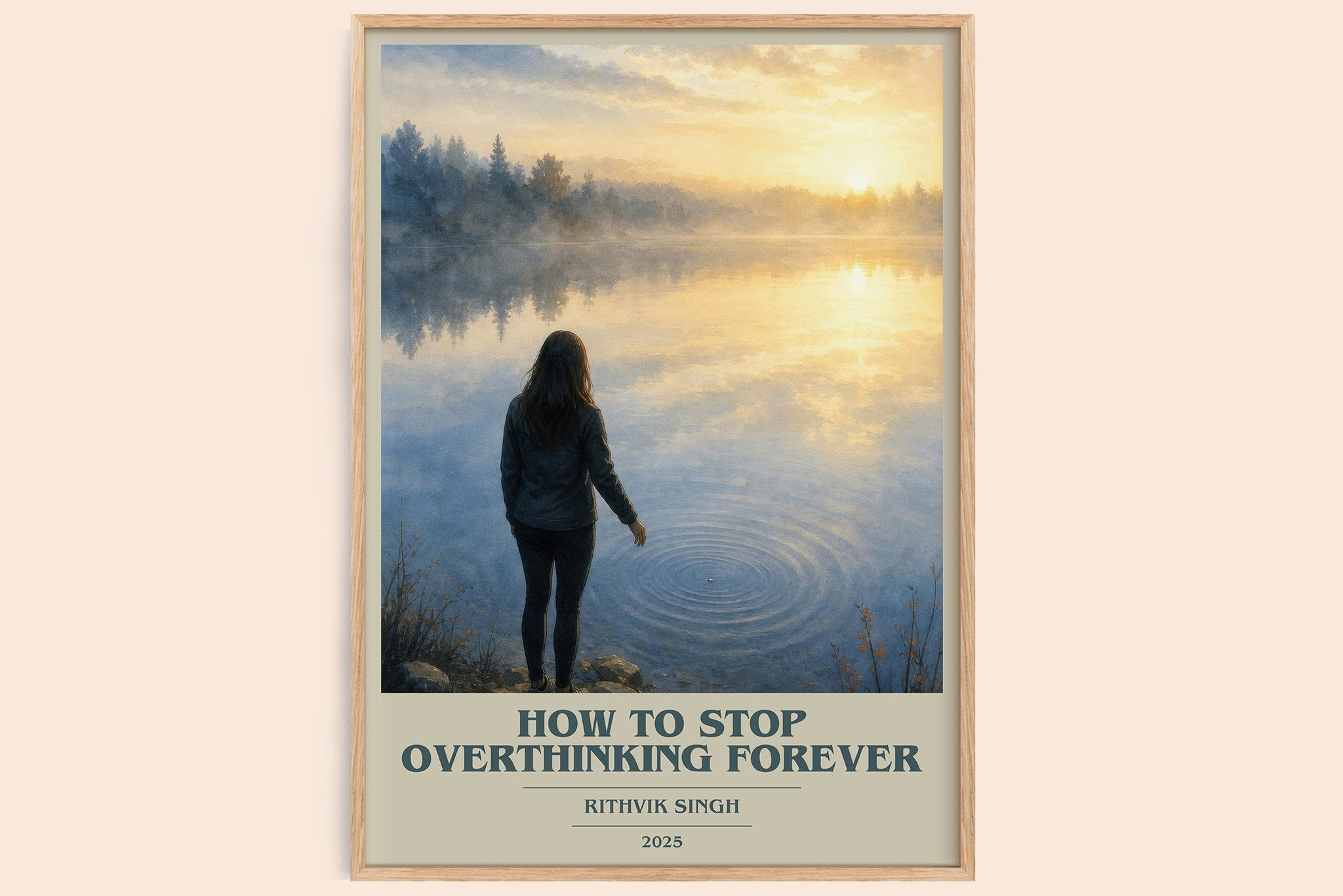 How To Stop Overthinking Forever Book Cover Poster by Rithvik Singh