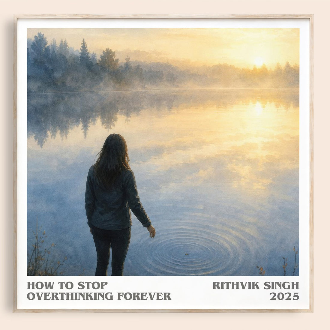 How To Stop Overthinking Forever literary book poster by Rithvik Singh – framed literary art print