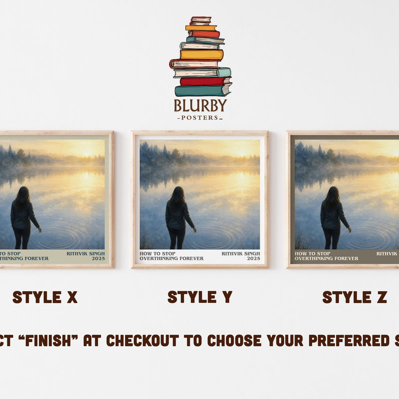 How To Stop Overthinking Forever literary print in frame leaning in hallway – non fiction wall art