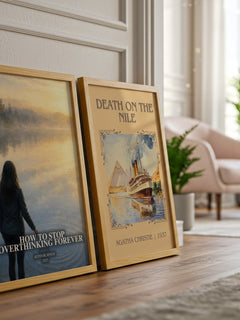 How To Stop Overthinking Forever watercolour print framed by window – literary home decor