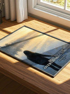 How To Stop Overthinking Forever watercolour book poster framed on wall – non fiction wall art