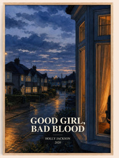Good Girl, Bad Blood watercolour book poster by Holly Jackson – framed literary art print