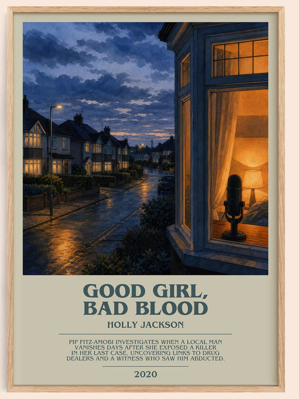 Good Girl, Bad Blood bookish book poster by Holly Jackson – framed literary art print