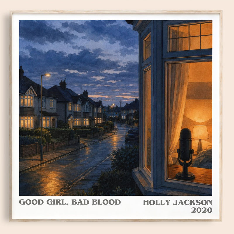 Good Girl, Bad Blood literary book poster by Holly Jackson – framed literary art print