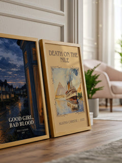 Good Girl, Bad Blood watercolour print framed by window – literary home decor