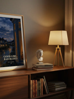 Good Girl, Bad Blood watercolour print on bookshelf – Holly Jackson fan gift