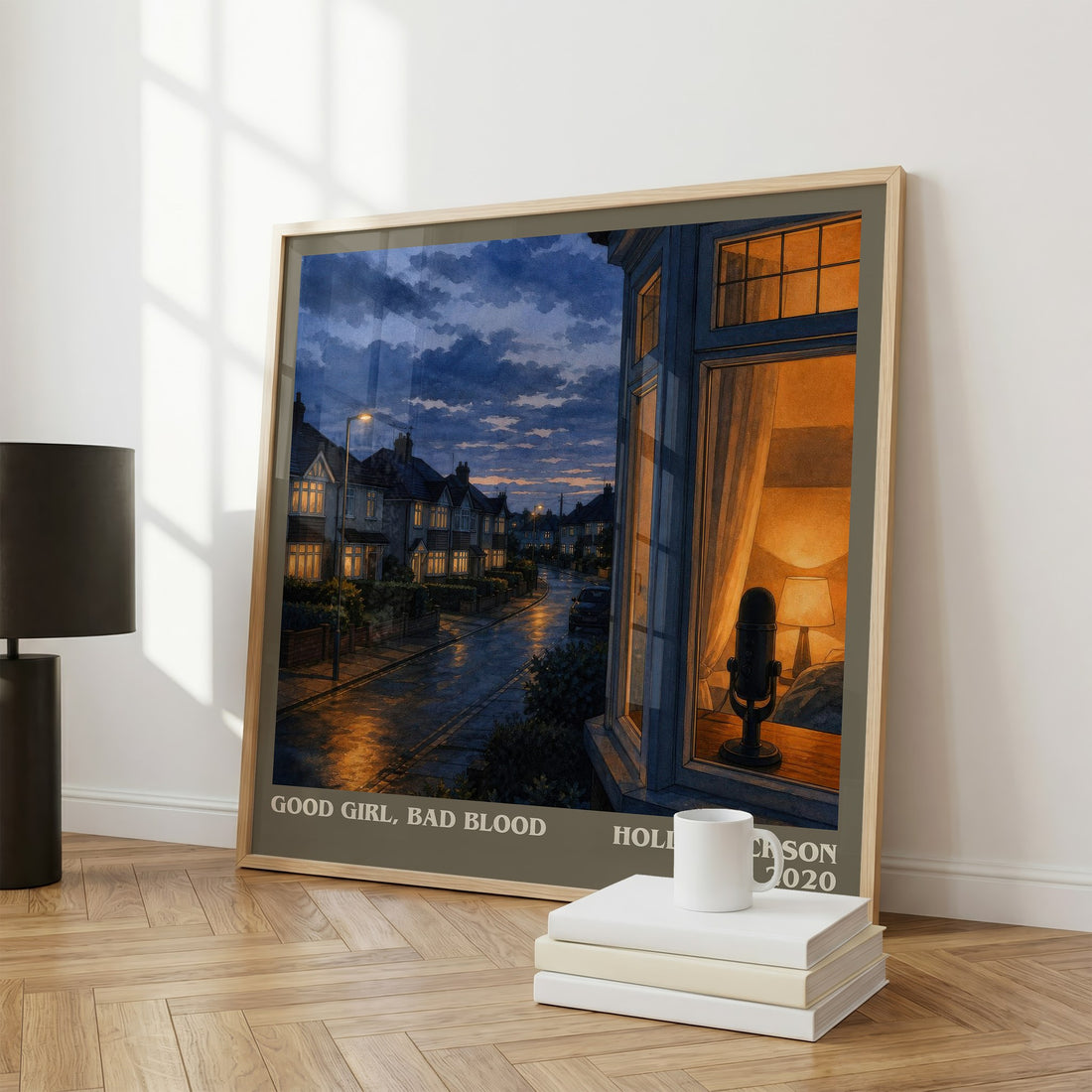 Good Girl, Bad Blood literary print framed by window – literary home decor