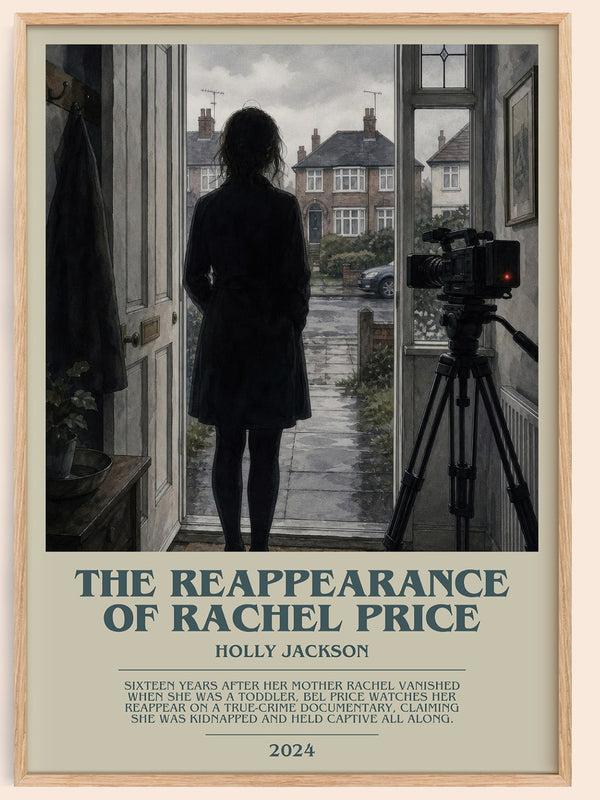 The Reappearance of Rachel Price bookish book poster by Holly Jackson – framed literary art print