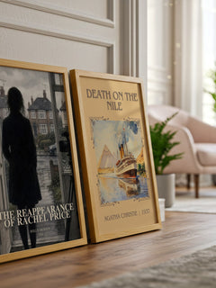 The Reappearance of Rachel Price watercolour print framed by window – literary home decor