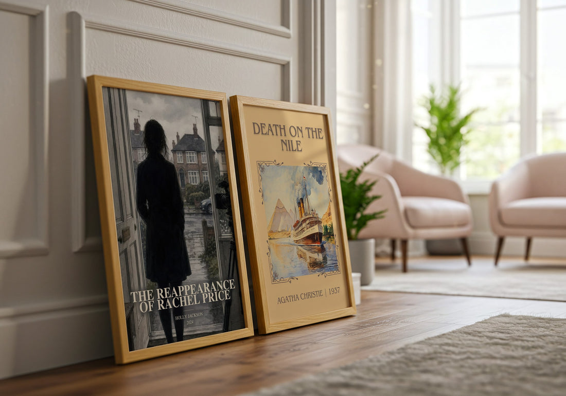 The Reappearance of Rachel Price watercolour print framed by window – literary home decor