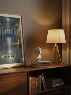 Girl in Pieces watercolour print on bookshelf – Kathleen Glasgow fan gift