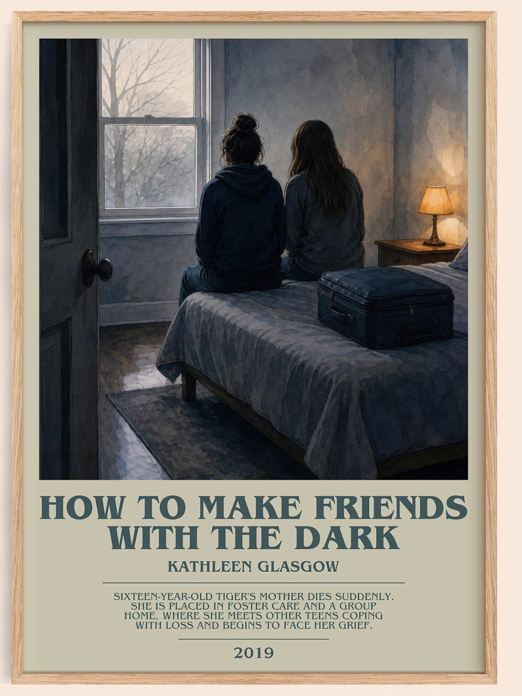 How to Make Friends with the Dark bookish book poster by Kathleen Glasgow – framed literary art print