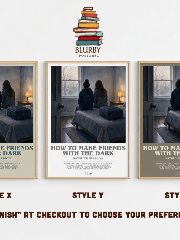How to Make Friends with the Dark bookish print in frame leaning in hallway – young adult wall art
