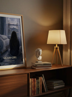 Glass Girl watercolour print on bookshelf – Kathleen Glasgow fan gift