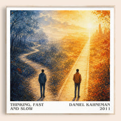 Thinking, fast and slow literary book poster by Daniel Kahneman – framed literary art print