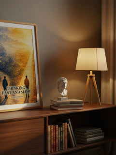 Thinking, fast and slow watercolour print on bookshelf – Daniel Kahneman fan gift
